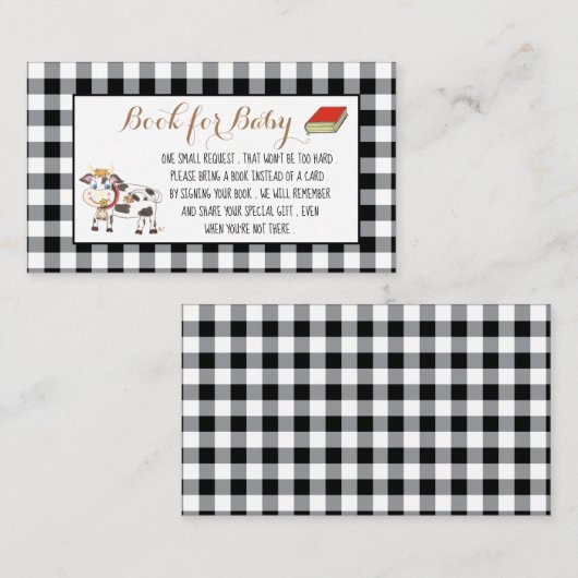 Zwarte Buffalo Play Book Request Enclosure Card Informatiekaartje (Voorkant / Achterkant)