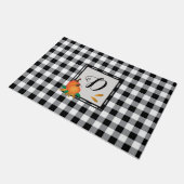 Zwarte Buffel geruite Herfst Monogram Deurmat (Schuin)