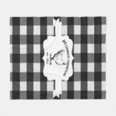 Zwarte Buffel Plaid Boerderij Kip Fleece Deken (Voorkant (Horizontaal))