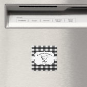 Zwarte Buffel Plaid Boerderij Kipmagneet Magneet (Insitu (Vaatwasser))