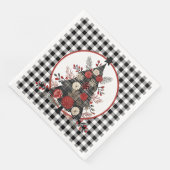 Zwarte Buffel Plaid Kerstmis Servet (Hoek)