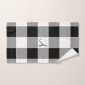 Zwarte buffels en goud met aangepaste monogram bad handdoek (Handdoek)