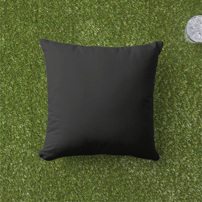 Zwarte Buitenkussen (Gras)