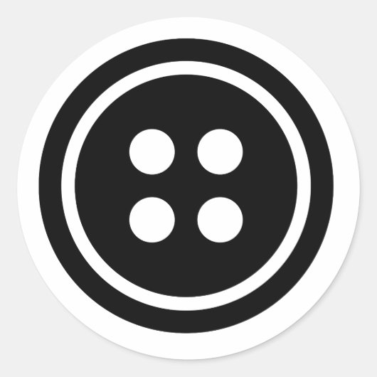 Zwarte Button Ronde Sticker (Voorkant)