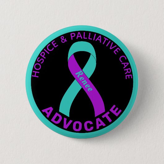 Zwarte Button voor hospice- en palliatieve zorg (Voorkant)