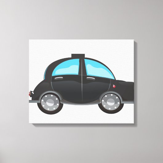Zwarte Cab Canvas Afdruk (Voorkant)