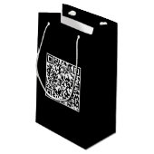 Zwarte cadeautas met gebrandmerkte QR-code (Achterkant Gekanteld)