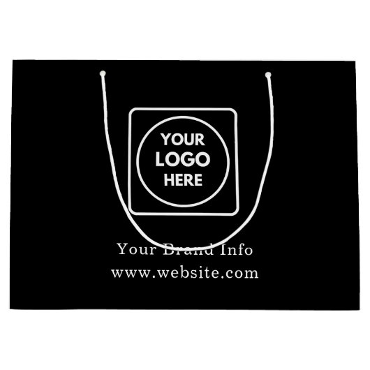 Zwarte cadeautas | Zakelijke logo grote tas (Voorkant)