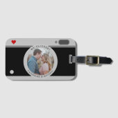 Zwarte camera Couponfotonamen Unieke Bagagelabel (Voorkant (horizontaal))