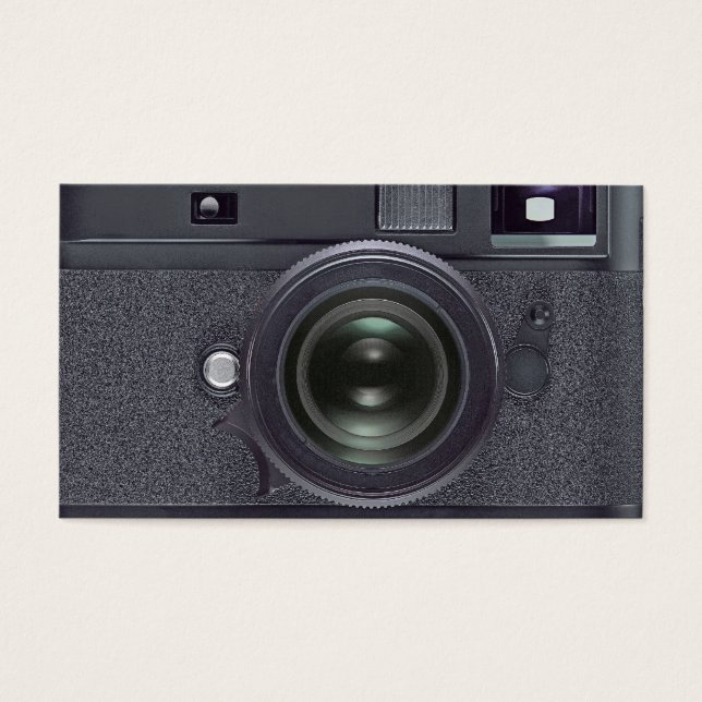 Zwarte camera visitekaartjes (Voorkant)