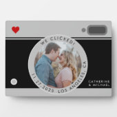 Zwarte Camerafoto Unieke Huwelijksverjaardag Fotoplaat (voorkant)