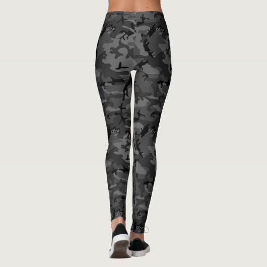 Zwarte Camouflage Leggings (Achterkant)