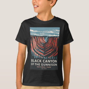 Zwarte Canyon van het Gunnison National Park Vinta T-shirt