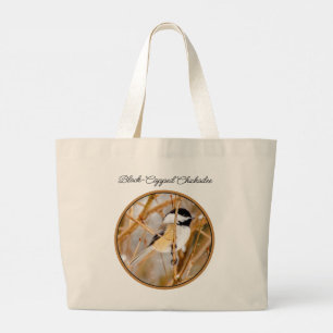 Zwarte-Capped Chickadee in Winter Originele Foto Grote Tote Bag