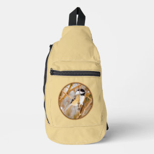 Zwarte-Capped Chickadee in Winter Originele Foto Sling Bag