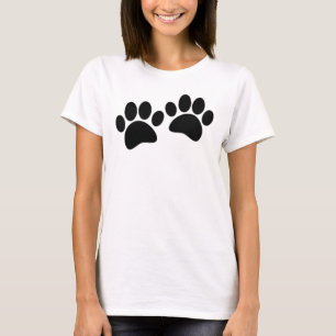 Zwarte Cartoon-puppierprinters T-shirt