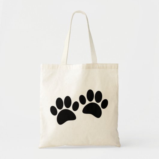 Zwarte Cartoon-puppierprinters Tote Bag (Voorkant)