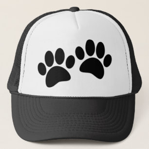 Zwarte Cartoon-puppierprinters Trucker Pet