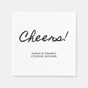 Zwarte Casual Calligraphy Cheers Servet