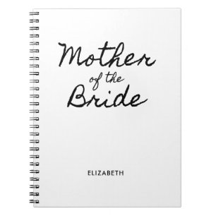 Zwarte Casual Calligraphy Moeder van de Bruid Notitieboek