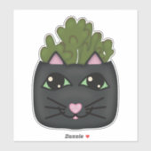 Zwarte Cat Jade Plant Planter Sticker (Vel)