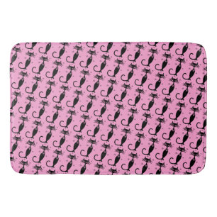 Zwarte Cat MCM roze Bath Mat. Badmat