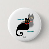 Zwarte Cat Meme Pin Button (Voorkant)