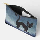 Zwarte Cat Print Cut & Naai Canvas tas – Schattige (Open)