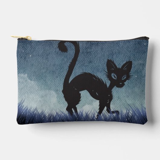 Zwarte Cat Print Cut & Naai Canvas tas – Schattige (Voorkant)