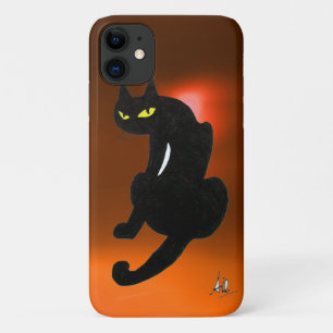 ZWARTE CAT-sinaasappel iPhone 11 Hoesje