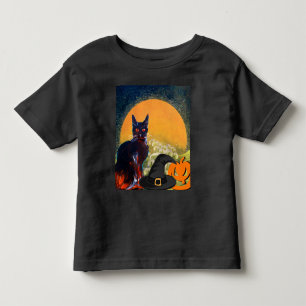 ZWARTE CAT, WITCH PET EN POMPKINS HALLOWEEN PARTIJ KINDER SHIRTS