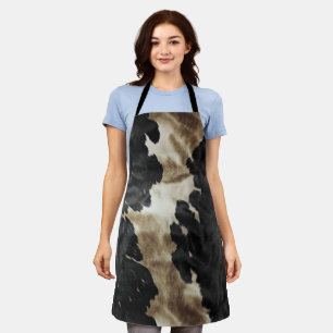 Zwarte Champagne Gouden Cowboy Cowgirl Koeienhuid Schort