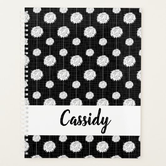 Zwarte Cheerleader Pom Pom Pattern Planner (Voorkant)