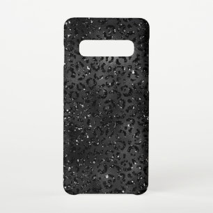 Zwarte Cheetah Leopard Skin Print Pattern Samsung Galaxy S10 Hoesje