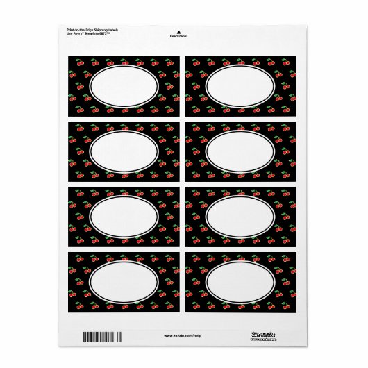 Zwarte Cherry Labels (Full Sheet)