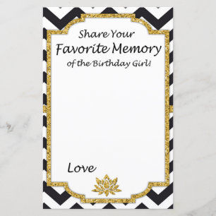 Zwarte Chevron Favoriet Memory of the Birthday