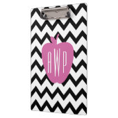 Zwarte Chevron Pink Apple Monogram leraar Klembord (Links)