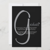 Zwarte Chic Boog Foto Script Overlay Afstuderen Aankondiging (Achterkant)