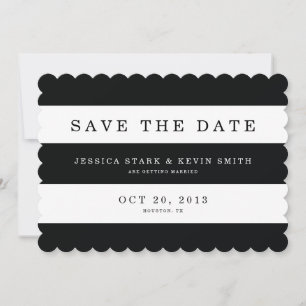 Zwarte Chic-stripes Sla de datum op Save The Date
