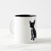 Zwarte Chihuahua puppy Tweekleurige Koffiemok (Voorkant links)