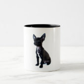 Zwarte Chihuahua puppy Tweekleurige Koffiemok (Center)
