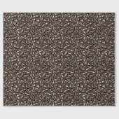 Zwarte chocolade bruin Bronze luipaard afdrukken Cadeaupapier (Vlak)