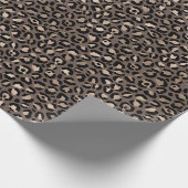 Zwarte chocolade bruin Bronze luipaard afdrukken Cadeaupapier (Hoek)