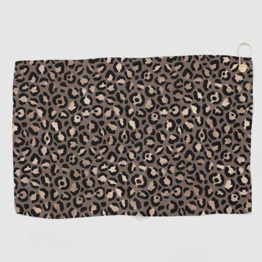 Zwarte chocolade bruin Bronze luipaard afdrukken Golfhanddoek (Horizontaal)