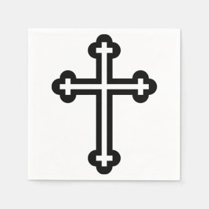 Zwarte christelijke kruis servet