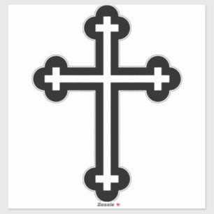 Zwarte christelijke kruis sticker
