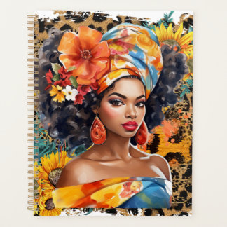 Zwarte christelijke vrouw Afro-Amerikaanse melanin Planner