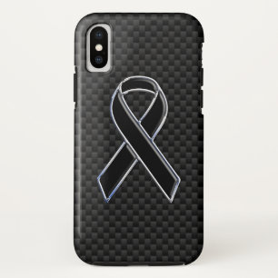Zwarte chroomstijl, lintbewustzijn koolstofvezel iPhone XS hoesje