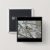 Zwarte cichorei in het sneeuwStorm Vierkante Button 5,1 Cm (Voorkant /achterkant)