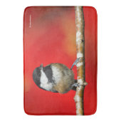 Zwarte cichorei op de Autumn Red-achtergrond Badmat (Voorkant Verticaal)